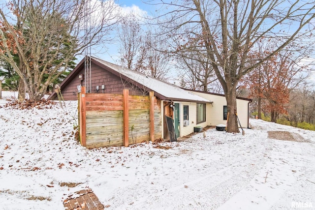 view of snow covered structure