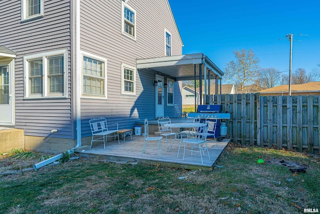 view of patio / terrace featuring a wooden deck