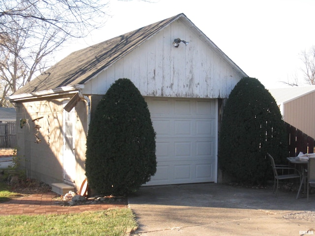 view of garage