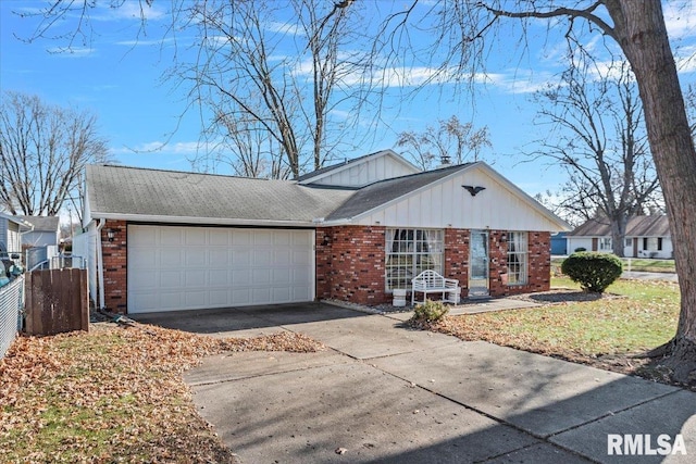 ranch-style home featuring a garage