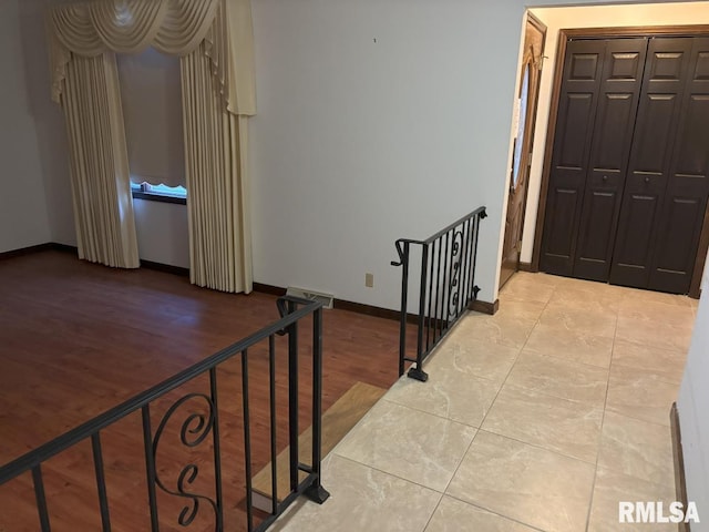 hall featuring light hardwood / wood-style flooring