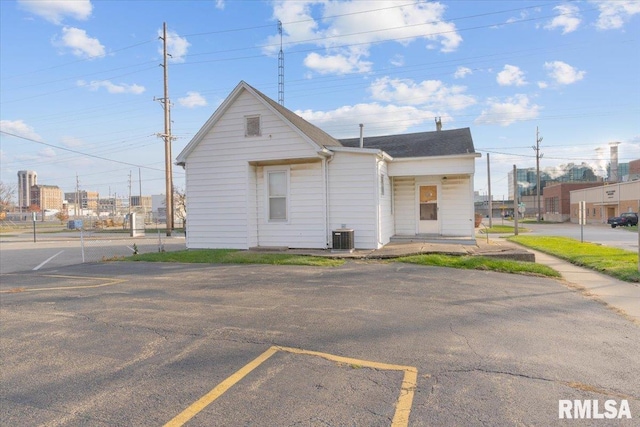 view of front of property with central AC unit