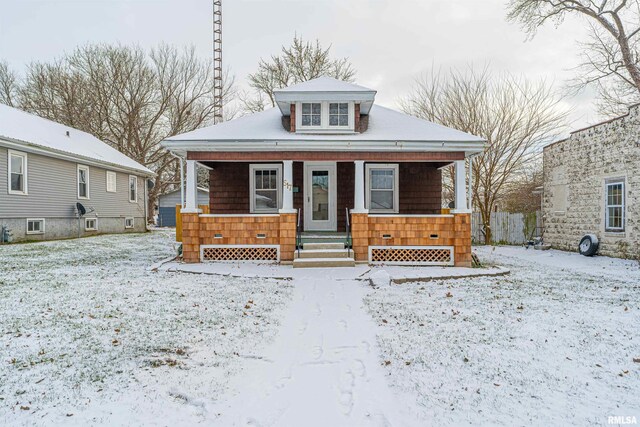 view of front of property with a porch