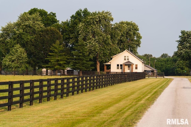 exterior space with a front yard