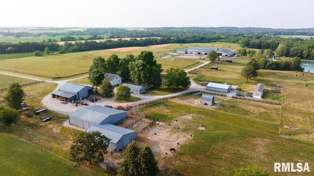 drone / aerial view featuring a rural view