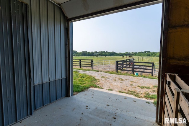 exterior space featuring a rural view