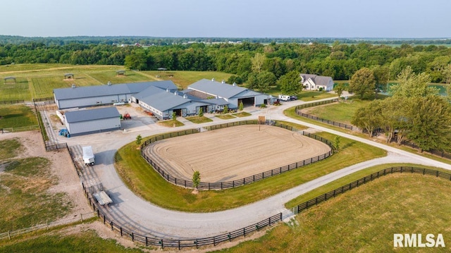 drone / aerial view with a rural view