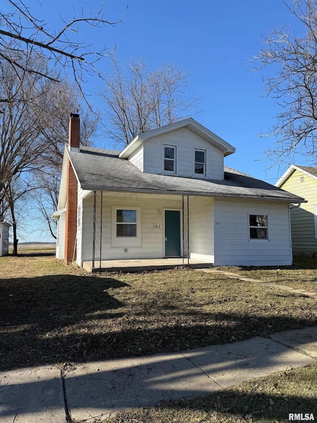 view of front of home featuring covered porch