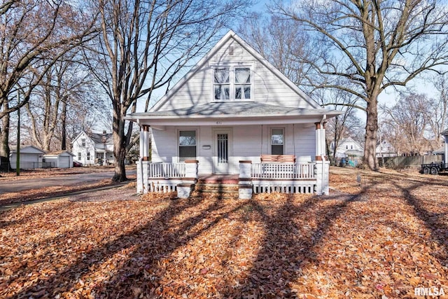 bungalow-style home with covered porch