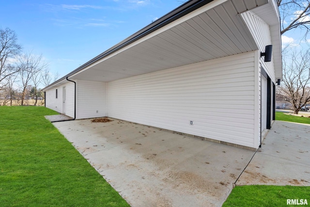 view of home's exterior featuring a lawn