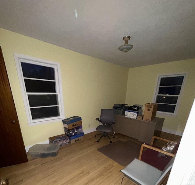 home office featuring light wood-type flooring