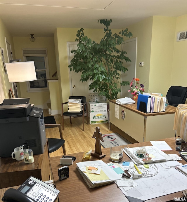 office featuring hardwood / wood-style floors