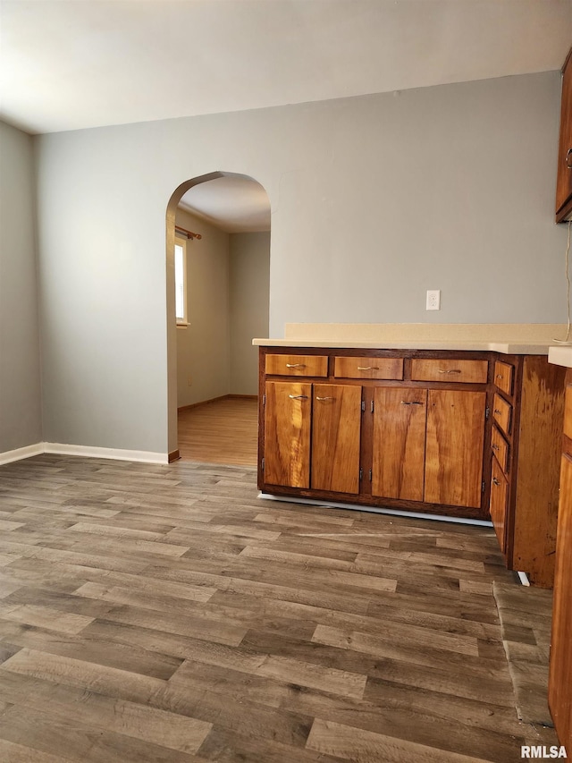 interior space featuring dark hardwood / wood-style floors