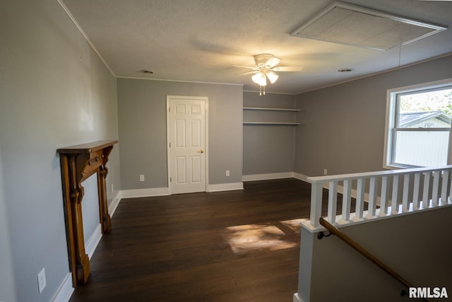 interior space with dark wood-type flooring