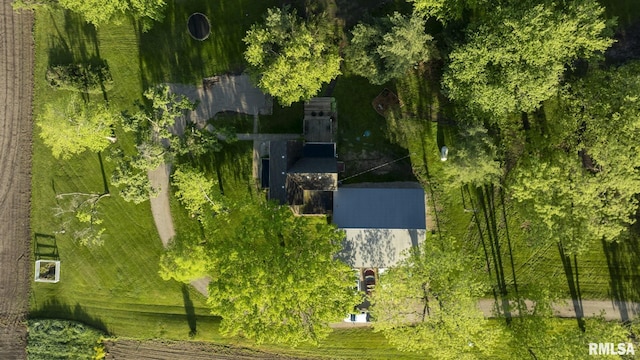 aerial view featuring a rural view