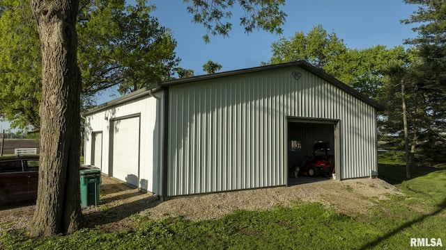 view of outbuilding with a garage