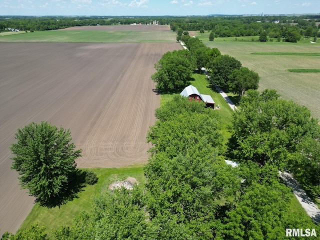 aerial view with a rural view