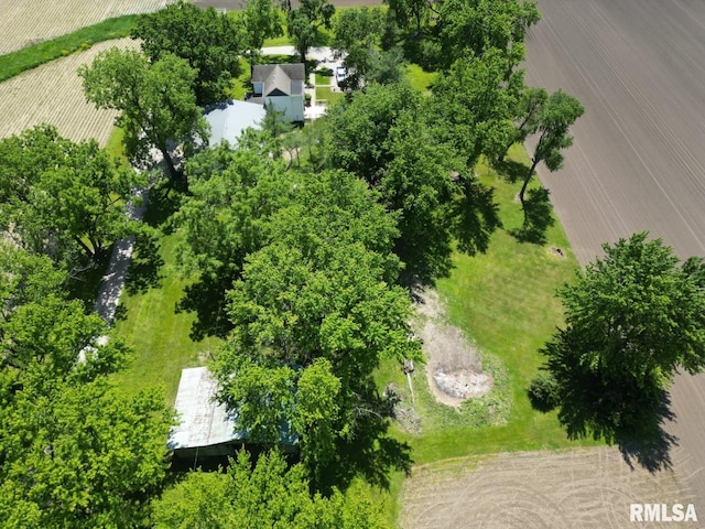 bird's eye view with a rural view