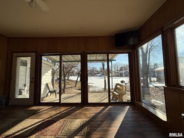 view of unfurnished sunroom