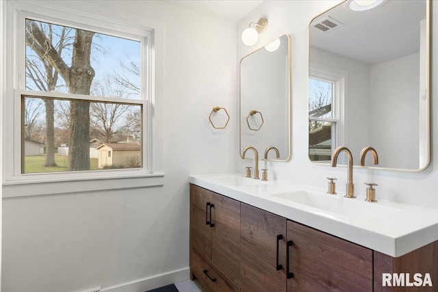 bathroom featuring vanity and a wealth of natural light