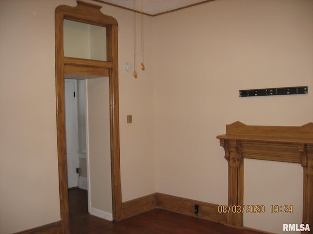 hallway featuring dark hardwood / wood-style floors