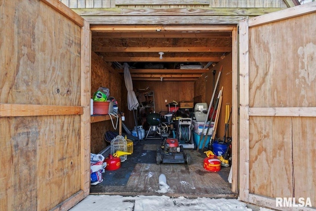 view of storage area