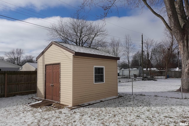 view of snow covered structure