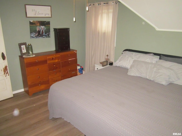 bedroom with wood-type flooring