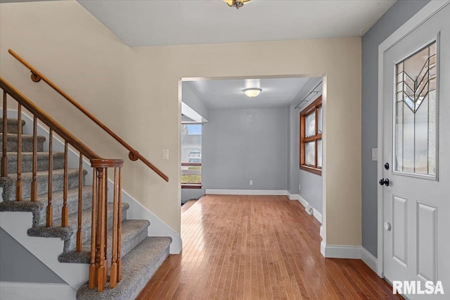 entrance foyer featuring wood-type flooring