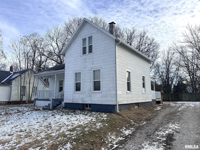 exterior space with covered porch