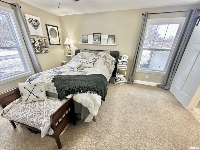 bedroom with carpet