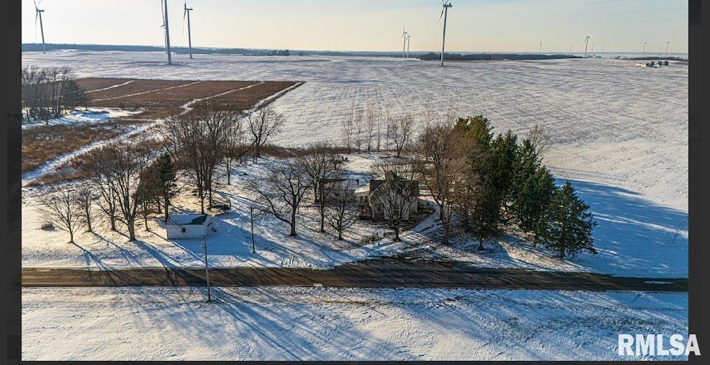 view of snowy aerial view