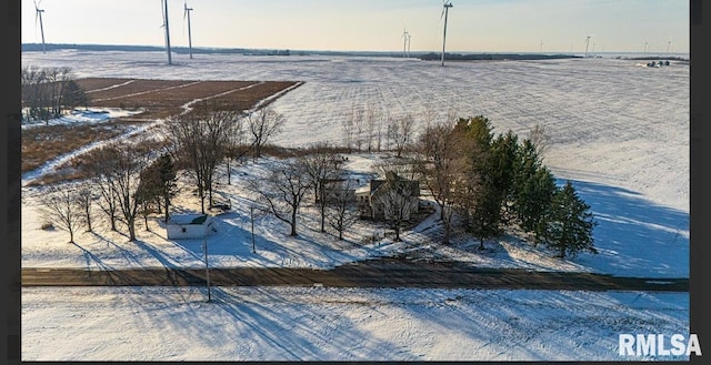 view of snowy aerial view