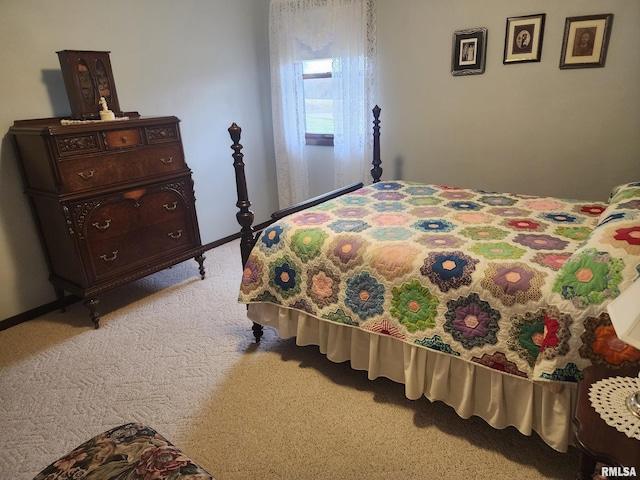 bedroom with carpet