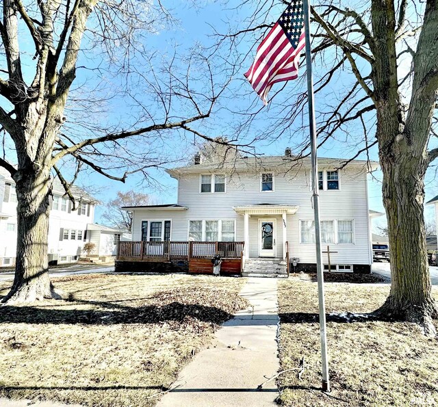 335 S Main St, Roseville, IL 61473 - view of front facade featuring a wooden deck