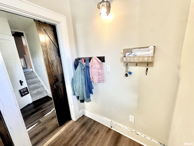 foyer featuring dark hardwood / wood-style flooring