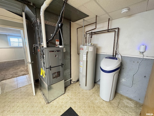 utilities featuring heating unit and water heater