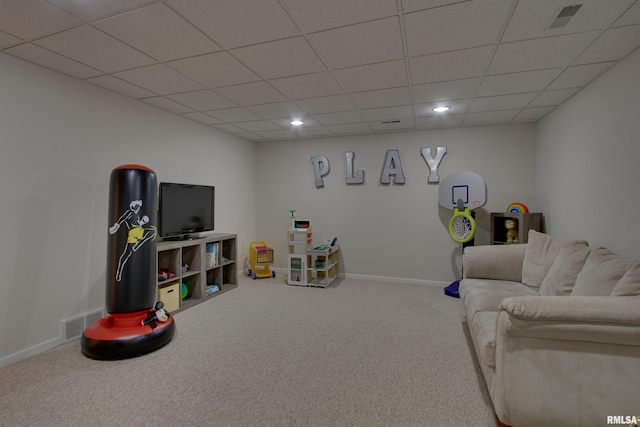 playroom featuring carpet