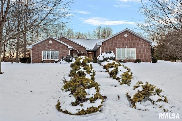 view of single story home