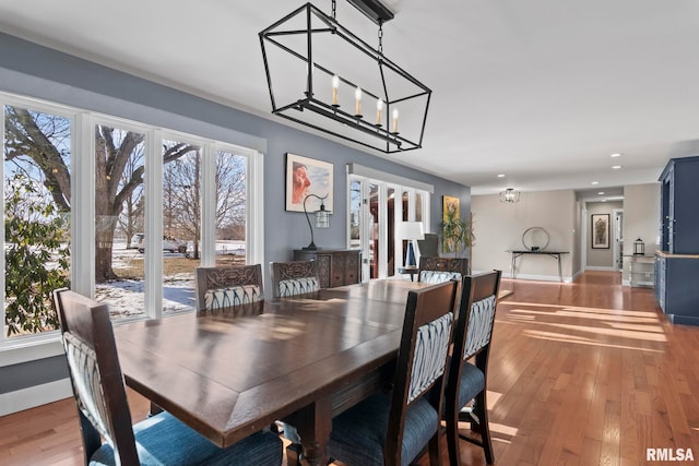 dining area featuring light hardwood / wood-style flooring