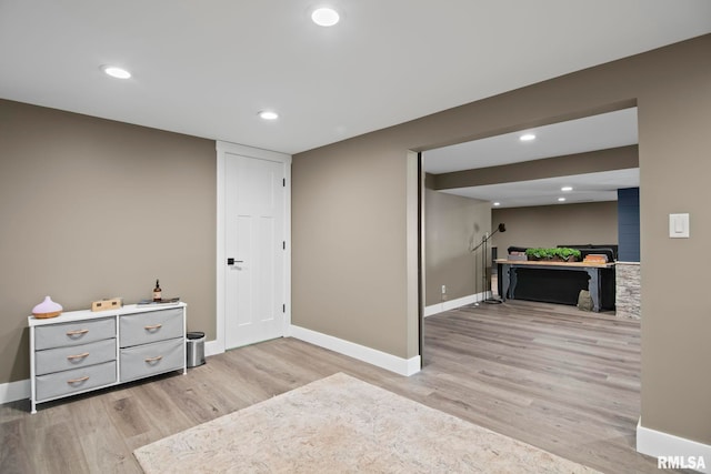 interior space featuring light hardwood / wood-style floors