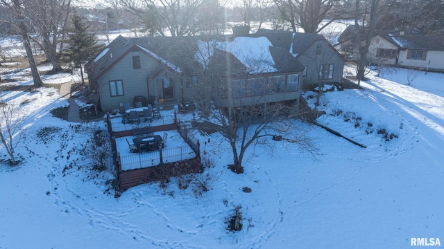 view of snowy aerial view