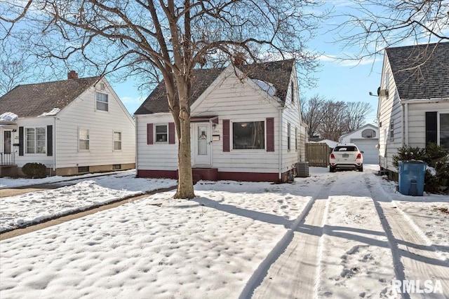 view of front of house featuring central AC unit