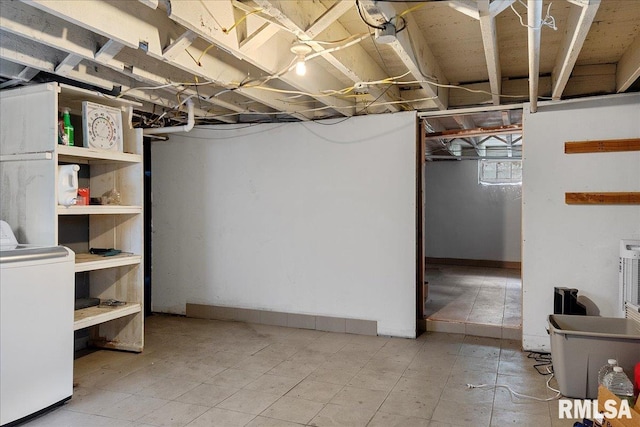 basement featuring washer / clothes dryer