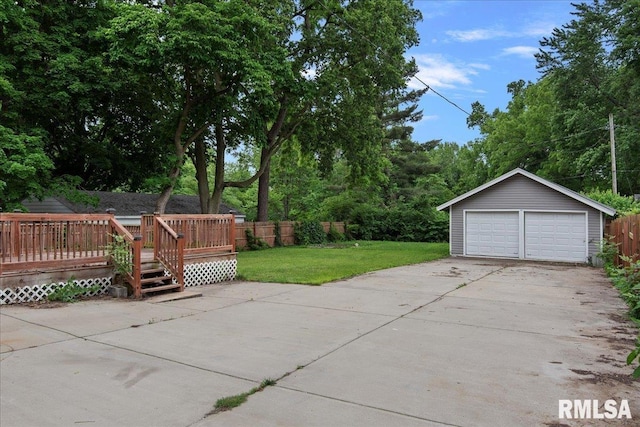 garage featuring a yard