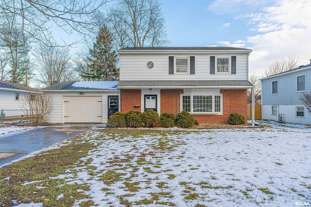 view of front property with a garage