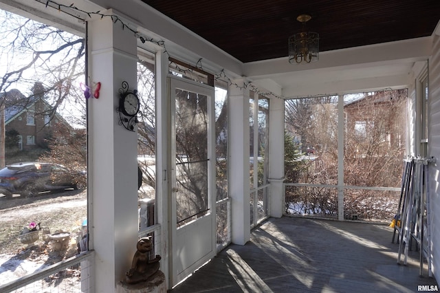 view of sunroom