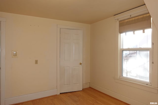 unfurnished bedroom with light hardwood / wood-style flooring