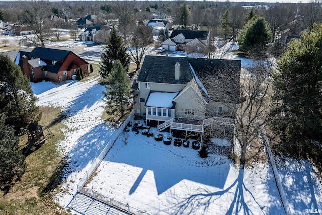 view of snowy aerial view