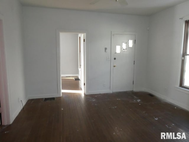 entrance foyer featuring dark hardwood / wood-style flooring